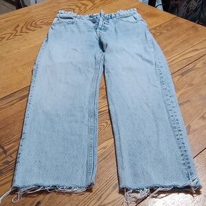 ZARA Jeans Womens 2 FADED BLUE BUTTON FLY Denim Pants Casual Work